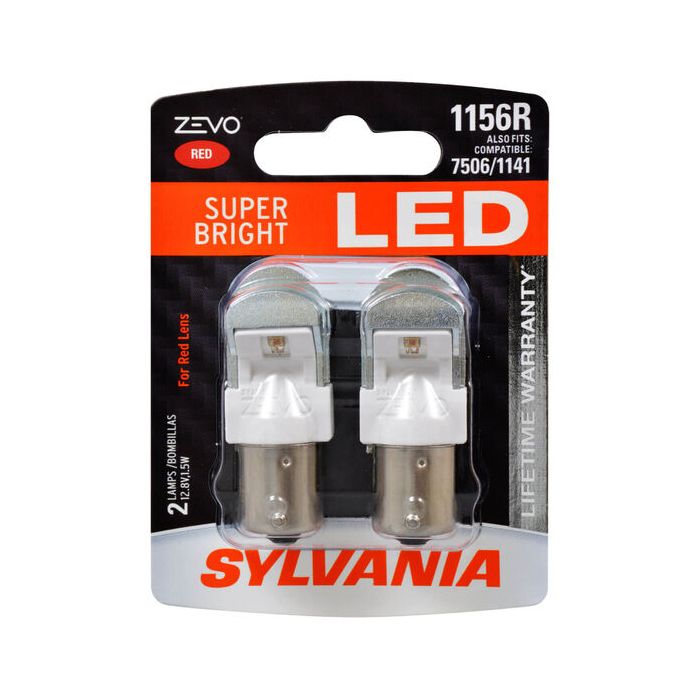 Sylvania 1156RLED.BP2 #1156R Red Zevo LED Mini 2 Pack 