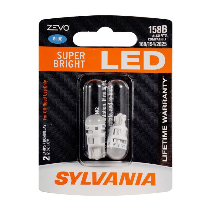 Sylvania 158BLED.BP2 #158B Blue Zevo LED Mini 2 Pack 