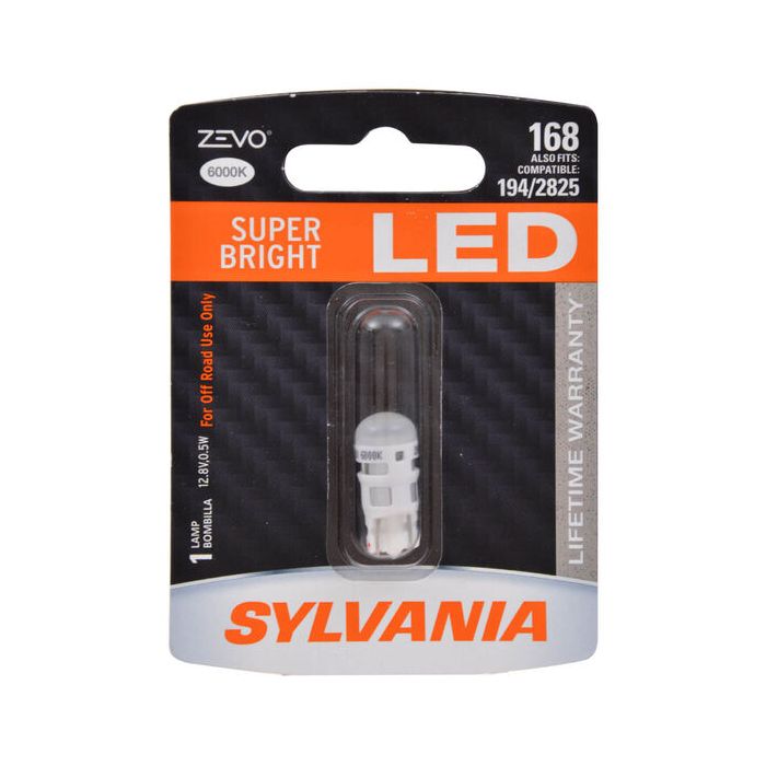 Sylvania 168LED.BP2 #168 White Zevo LED Mini 2 Pack 