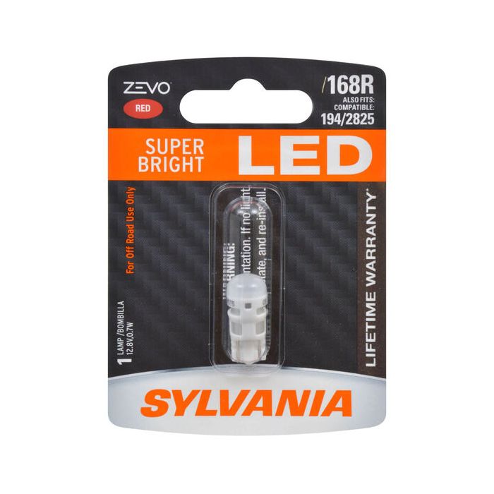 Sylvania 168RLED.BP2 #168R Red Zevo LED Mini 2 Pack 