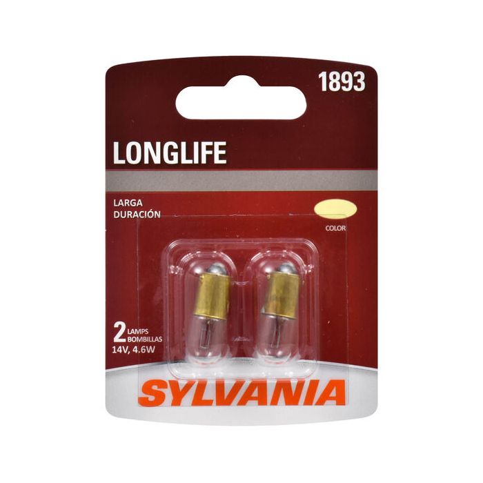 Sylvania 1893LL.BP2 #1893 White Long Life Mini Bulb 2 Pack 
