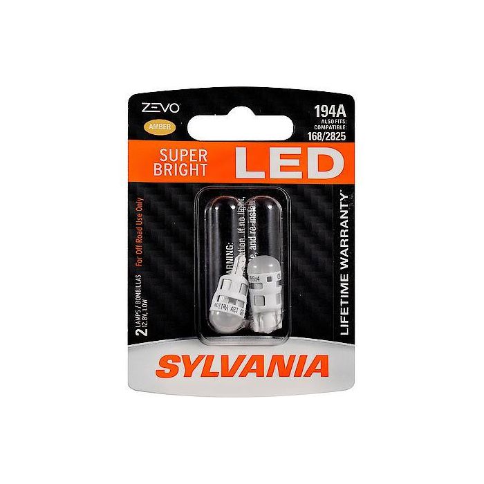 Sylvania 194ALED.BP2 #194A Amber Zevo LED Mini 2 Pack 