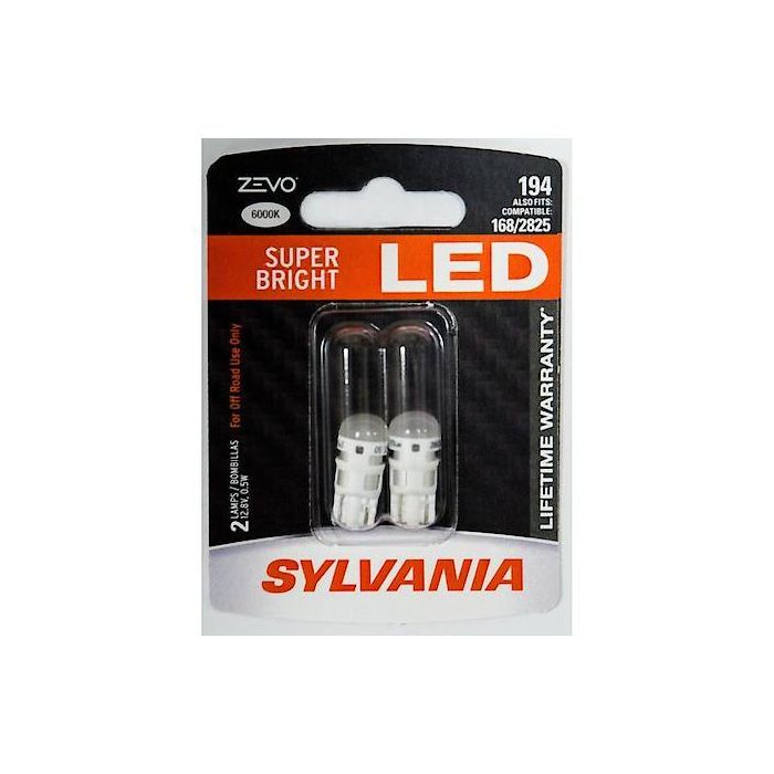 Sylvania 194LED.BP2 #194 White Zevo LED Mini 2 Pack 