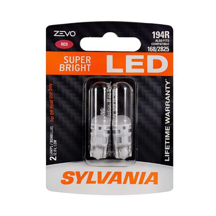 Sylvania 194RLED.BP2 #194R Red Zevo LED Mini 2 Pack 
