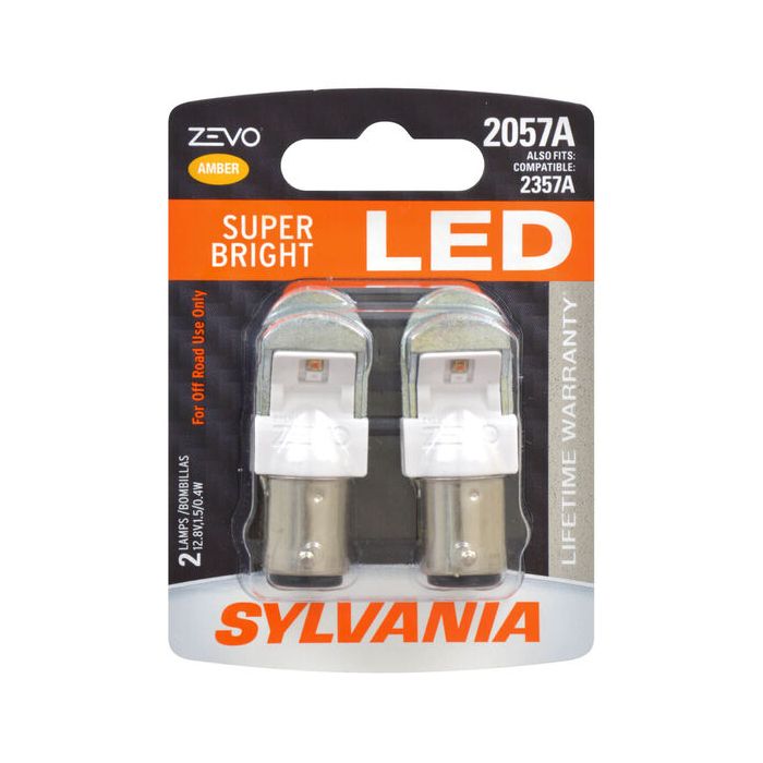 Sylvania 2057ALED.BP2 #2057A Amber Zevo LED Mini 2 Pack 