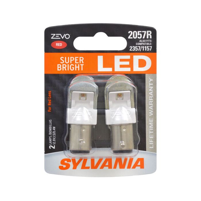 Sylvania 2057RLED.BP2 #2057R Red Zevo LED Mini 2 Pack 