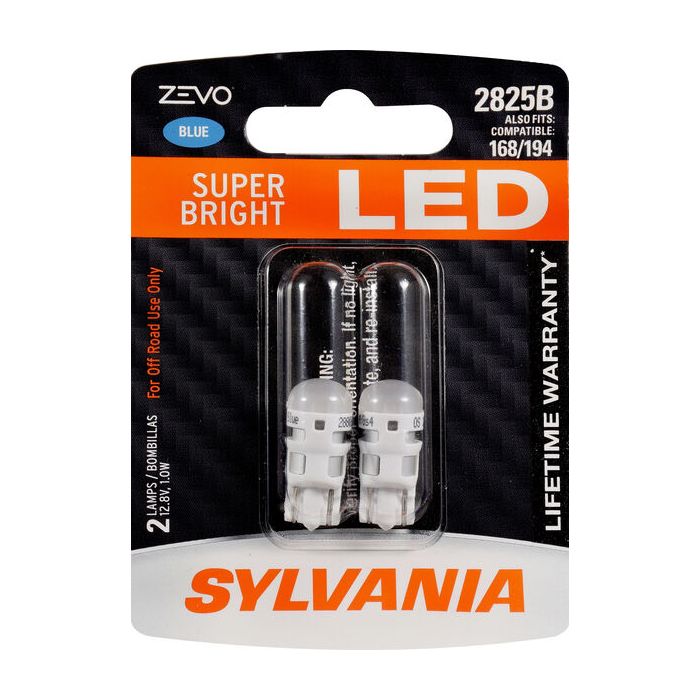 Sylvania 2825BLED.BP2 #2858B Blue Zevo LED Mini Bulb 2 Pack 