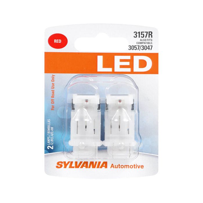 Sylvania 3157RSL.BP2 #3157R Red SYL LED Mini Bulb 2 Pack 