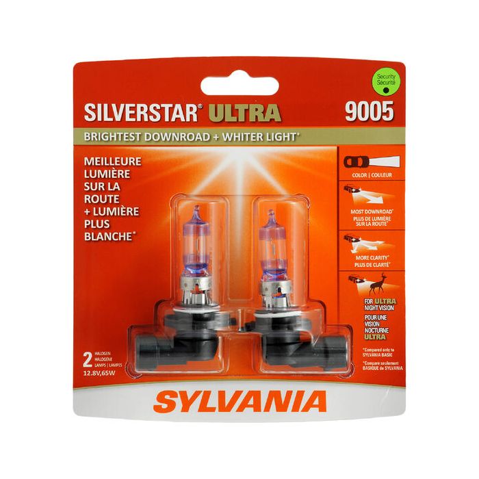 Sylvania 9005SU.BP2 #9005 SilverStar Ultra Halogen Headlight Bulb 2 Pack 