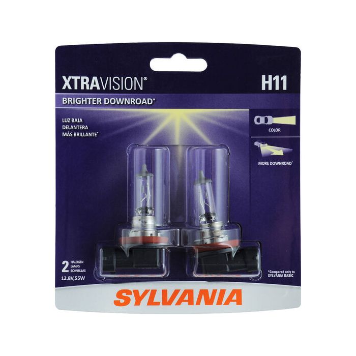 Sylvania H11XV.BP2 #H11 XtraVision Halogen Headlight Bulb 2 Pack 
