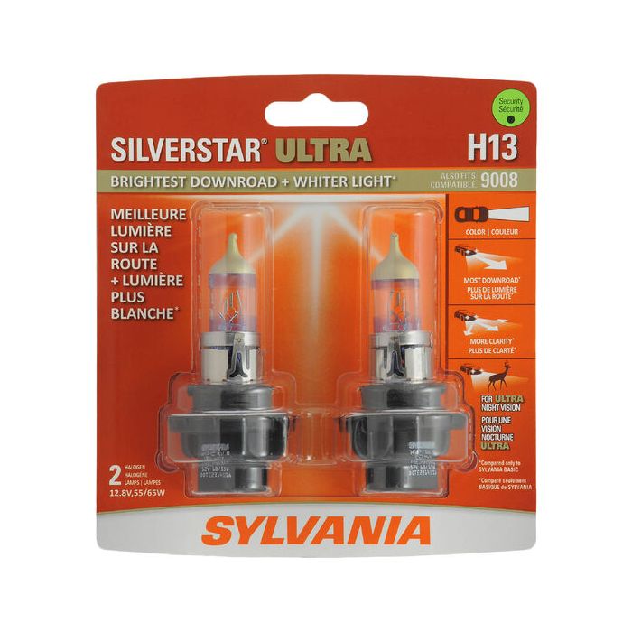Sylvania H13SU.BP2 #H13 SilverStar Ultra Halogen headlight Bulb 2 Pack 