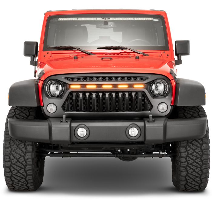 TACTIK  Reef Shark Grille with LED Running Lights for 07-18 Jeep Wrangler JK