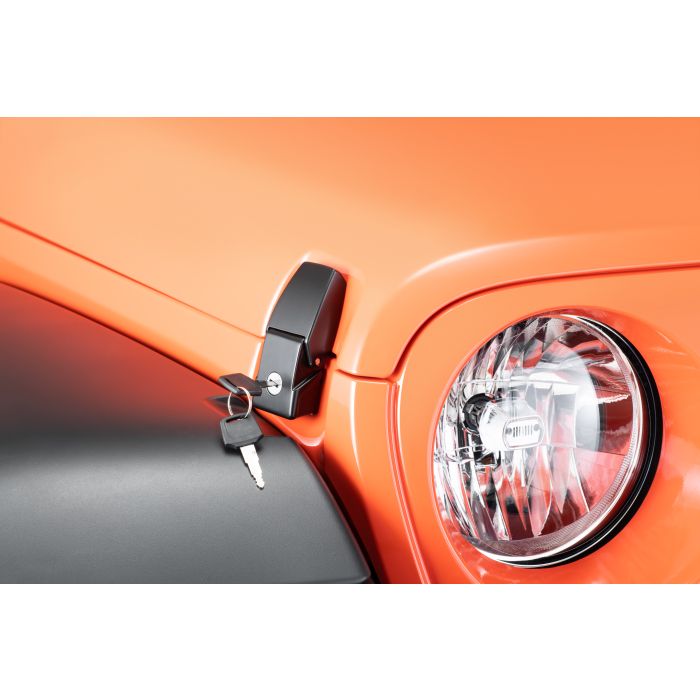 TACTIK  Hood Latch & Billet Aluminum Fuel Door Kit for 07-18 Jeep Wrangler JK