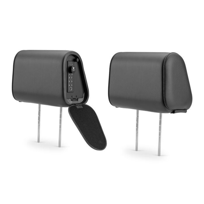 Headrest safe unit (Left-Hand Driver) and non-safe unit, standard size, black vinyl