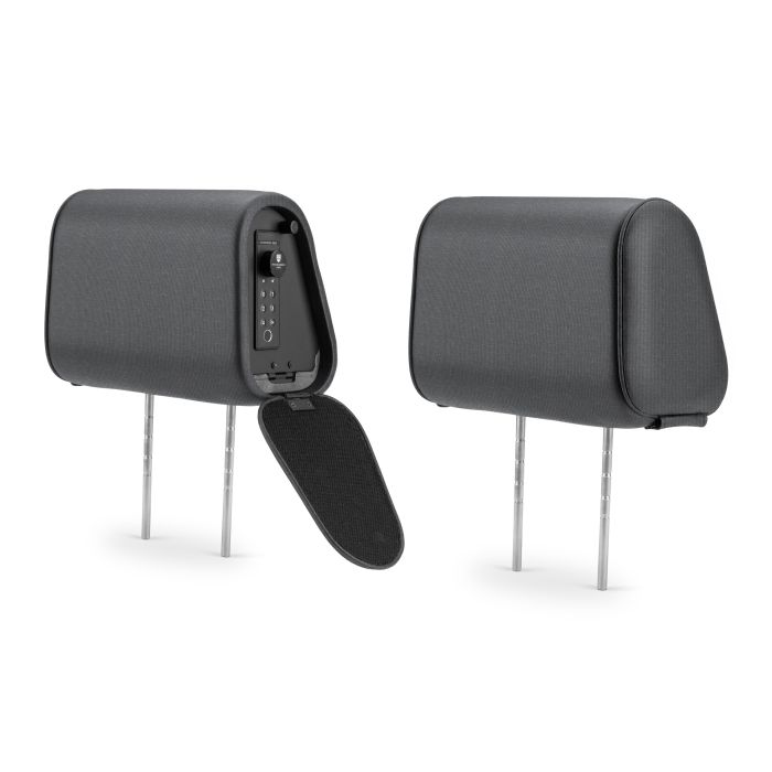 Headrest safe unit (Left-Hand Driver) and non-safe unit, standard size, dark gray cloth