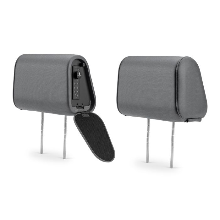 Headrest safe unit (Left-Hand Driver) and non-safe unit, standard size, light gray cloth