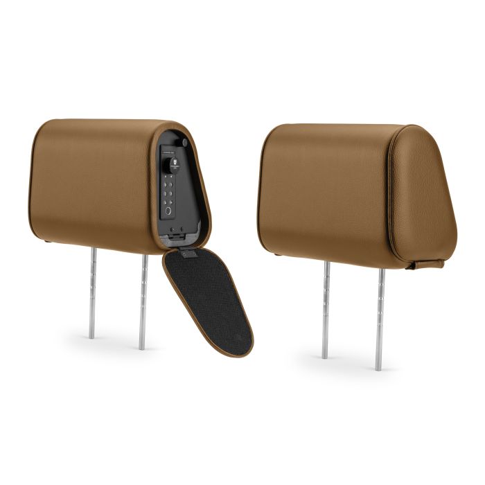 Headrest safe unit (Left-Hand Driver) and non-safe unit, standard size, tan vinyl
