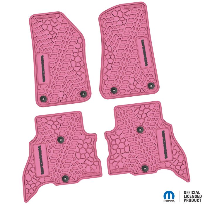 NGTT46024600 - 21-23 Jeep 4xe Front and RearTire Tread/Scorched Earth Scene w/ Wrangler Insert - Pink w/ Black Insert