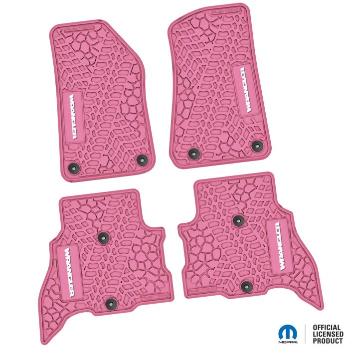 NGTT46024648 - 21-23 Jeep 4xe Front and RearTire Tread/Scorched Earth Scene w/ Wrangler Insert - Pink w/ White Insert