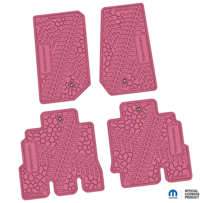 NGTT03024074 - 07-13 Jeep JKU 4 Dr Front and Rear -Tire Tread/Scorched Earth Scene w/ Wrangler Insert - Pink