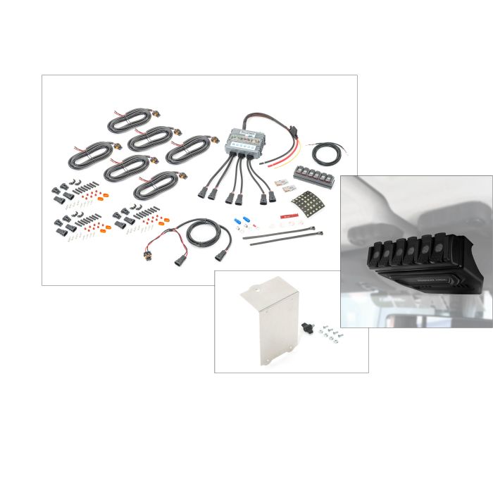 Trigger  6 Shooter System with Overhead Switch Mount, Underhood Relay Mount, Connector Kits  for 18-22 Jeep Wrangler JL & Gladiator JT