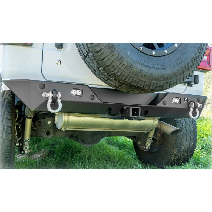 Turn Offroad JLRB-02 Rear Bumper with LED Pod Lights & Receiver Hitch for 18-26 Jeep Wrangler JL