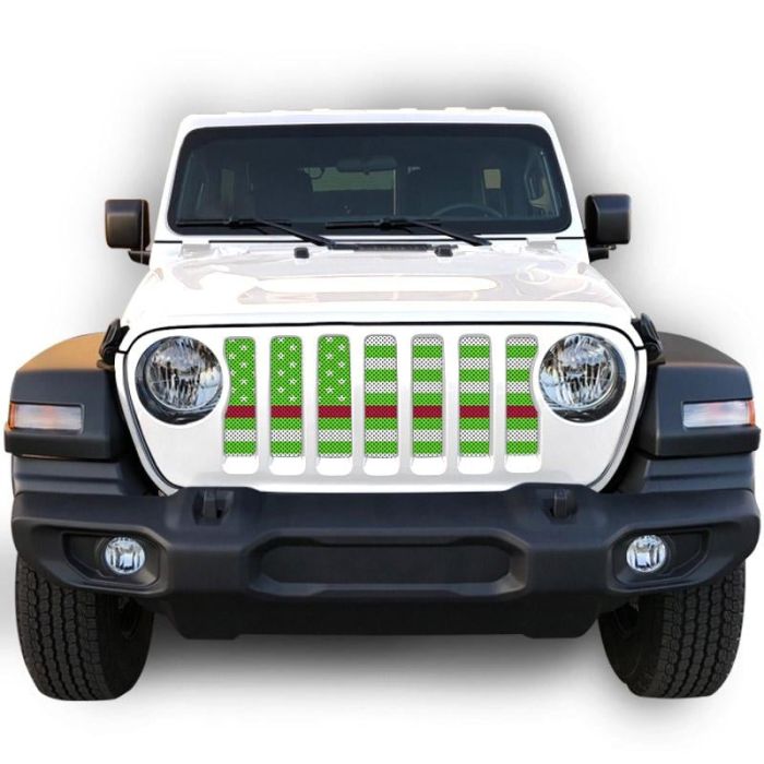 UTS JL WHITE/GREEN RED LINE GRILLE INSRT WITH TRAIL CAMERA