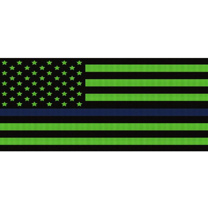 UTS JK BLK/GREEN BLUE LINE GRILLE INSRT