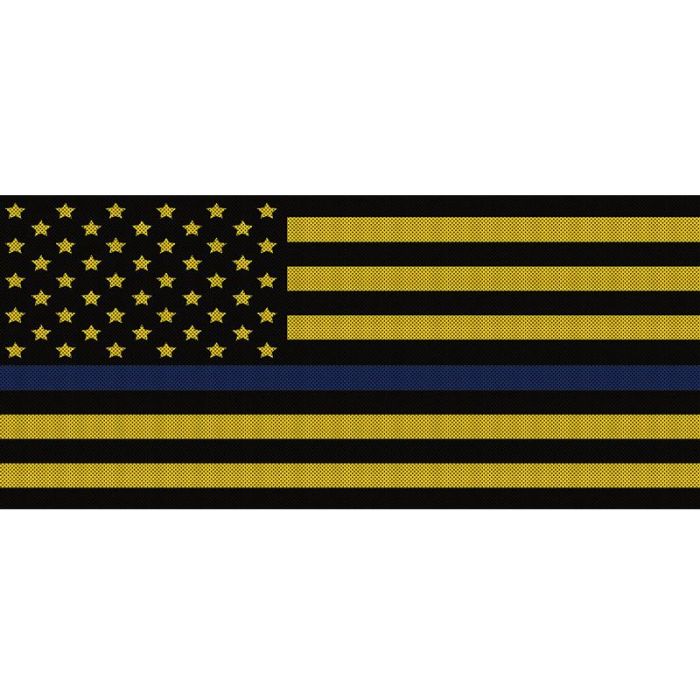 UTS JK BLK/YELLOW BLU LINE GRILLE INSRT