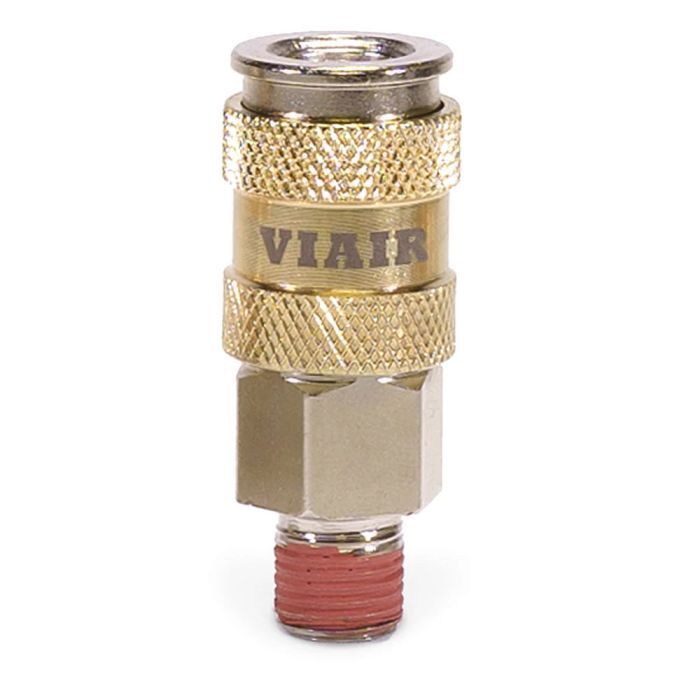 Automatic High flow 1/4"NPT - (M) Coupler - Steel / Nickel Plated w/Gold sleeve & w/ Logo-10pc