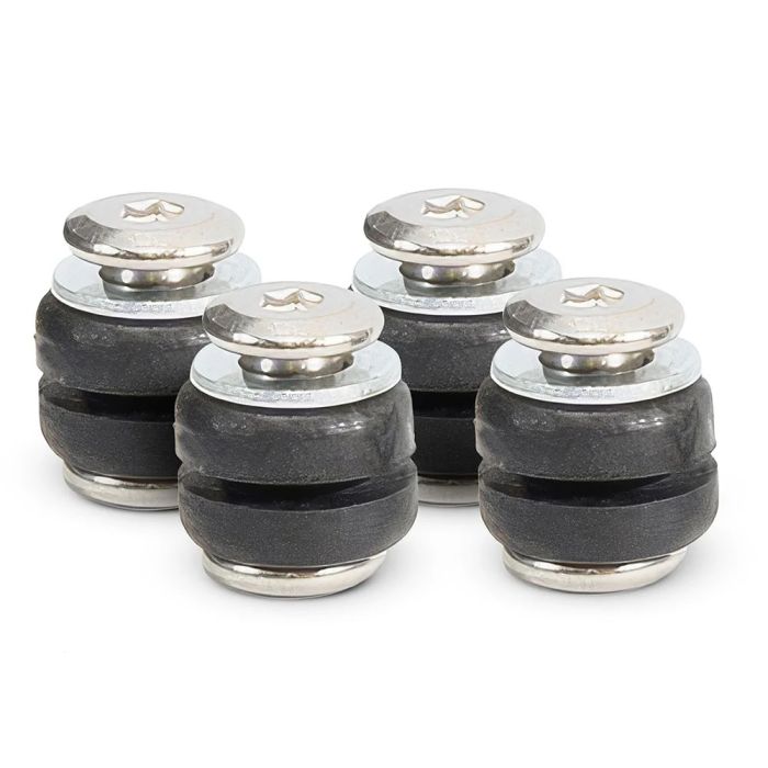 90, 100, 200, 300, 400, 450 Series Rubber Vibration isolators with Improved Mounts, Stealth Black, Set of 4