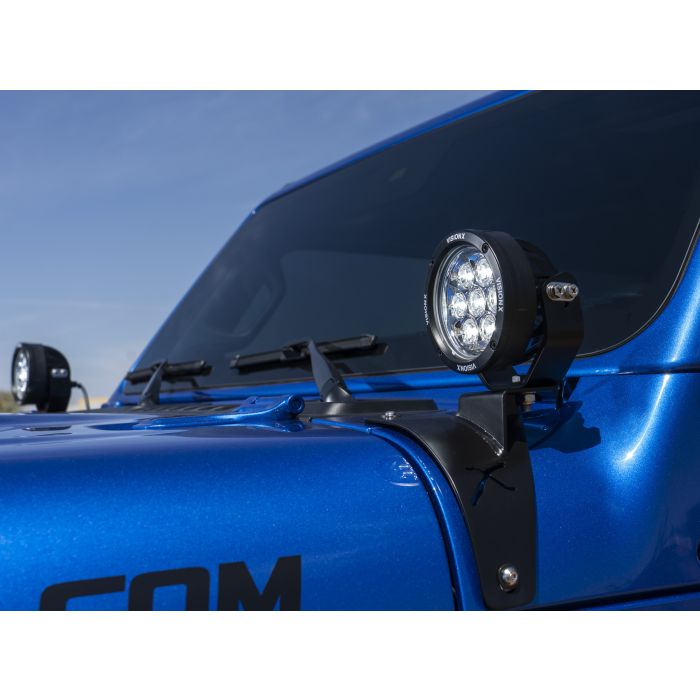 Vision X 5544180 A-Pillar Cowl Light Mounts for 18-21 Jeep Wrangler JL & Gladiator JT