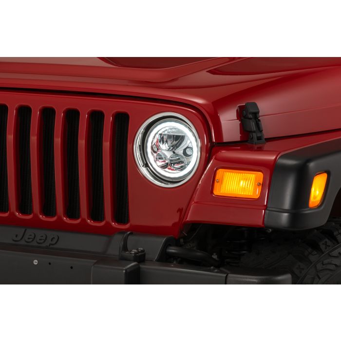 Vision X  Vortex Round 7" LED Headlamp Kit with Halo Ring for 76-86 Jeep CJ and 97-06 Wrangler TJ