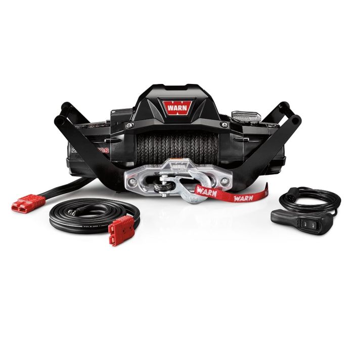 WARN 104179 ZEON 10-S Multi-Mount Winch with 100' Spydura Synthetic Rope and Hawse Fairlead 