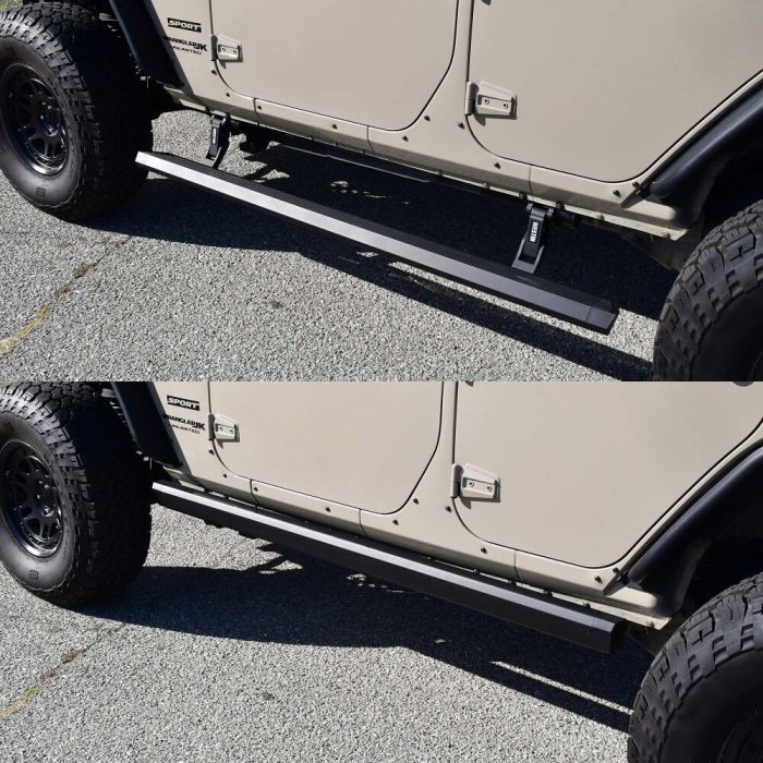Pro-e Electric Running Boards, Jeep, Wrangler JK Unlimited 4dr 2007-2018, Textured Black