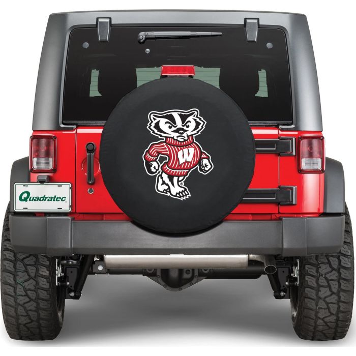 HBS TIRE COVER WISCON BADGER 37x12.5 BK