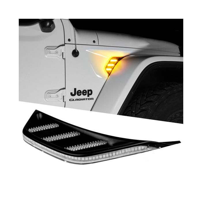 XKGLOW  Amber Fender Vent Turn Signal & Running Light for 18-25 Jeep Wrangler JL & Gladiator JT