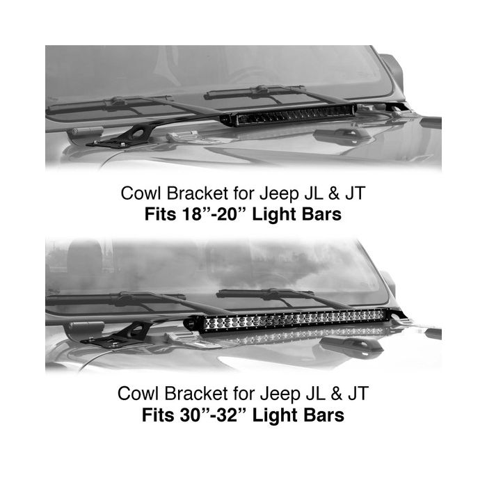 XKGLOW  Cowl Light Bar Bracket for 18-25 Jeep Wrangler JL & Gladiator JT