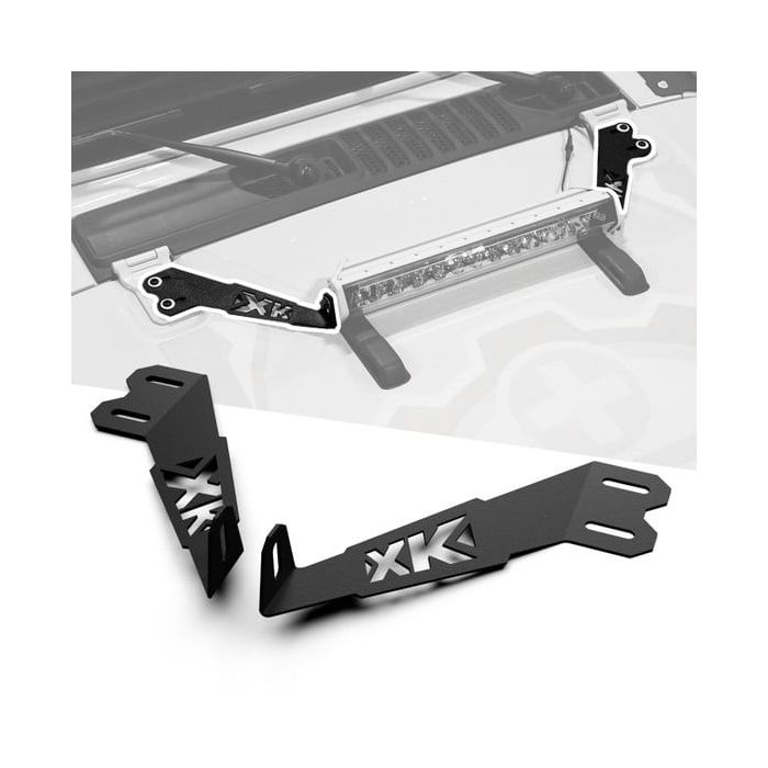 XKGLOW  Hood 20-22" Bar Bracket  for 07-25 Jeep Wrangler JK, JL & Gladiator JT