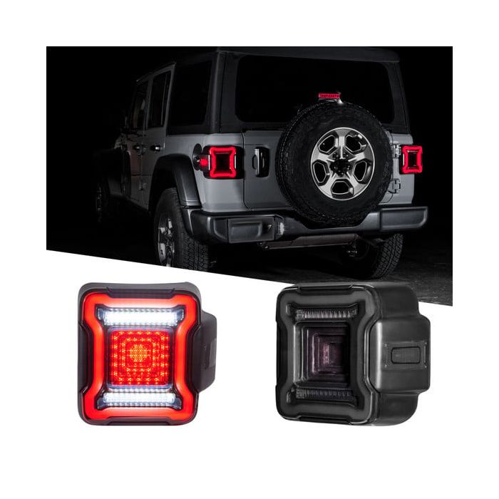 XKGLOW XK041027 LED Smoked Lens Tail Light Kit for 18-26 Jeep Wrangler JL