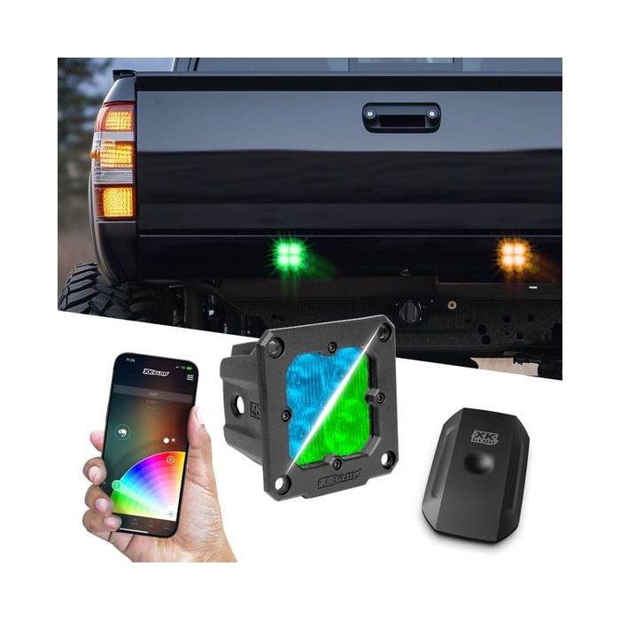XKGLOW  2pc Flush Mount C3 SAE Cube Light Kit with XKchrome Smartphone App 