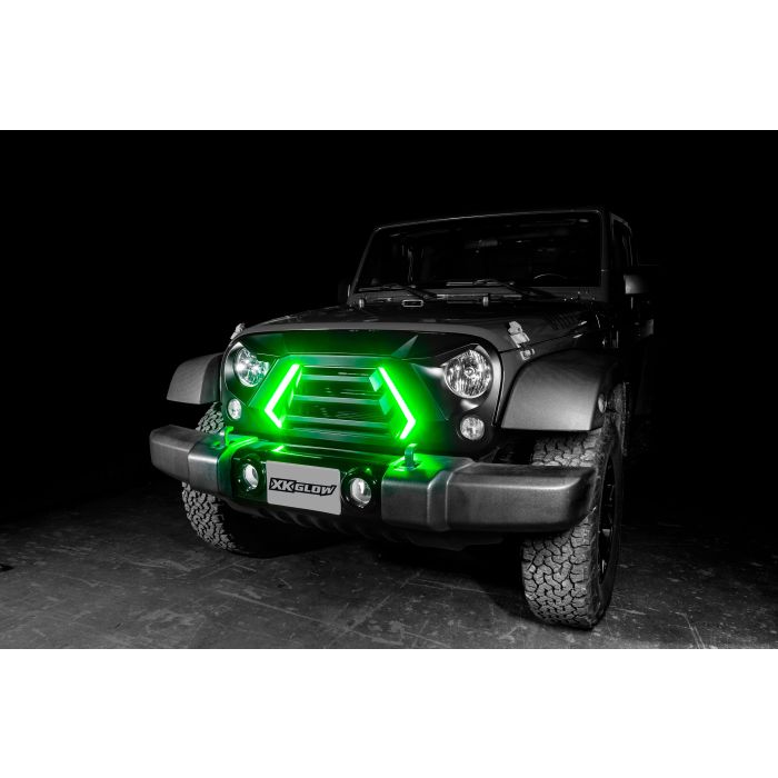 XKGLOW  XKchrome LED Grill Kit with DRL Sequential Turn for Jeep Wrangler and Gladiator for 07-26 Jeep Wrangler JK, JL, & Gladiator