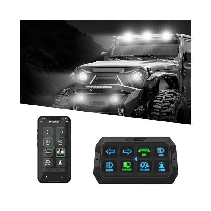 XKGLOW XK-CMD-KIT XKcommand Off Road Switch Panel with Bluetooth-Controlled App  
