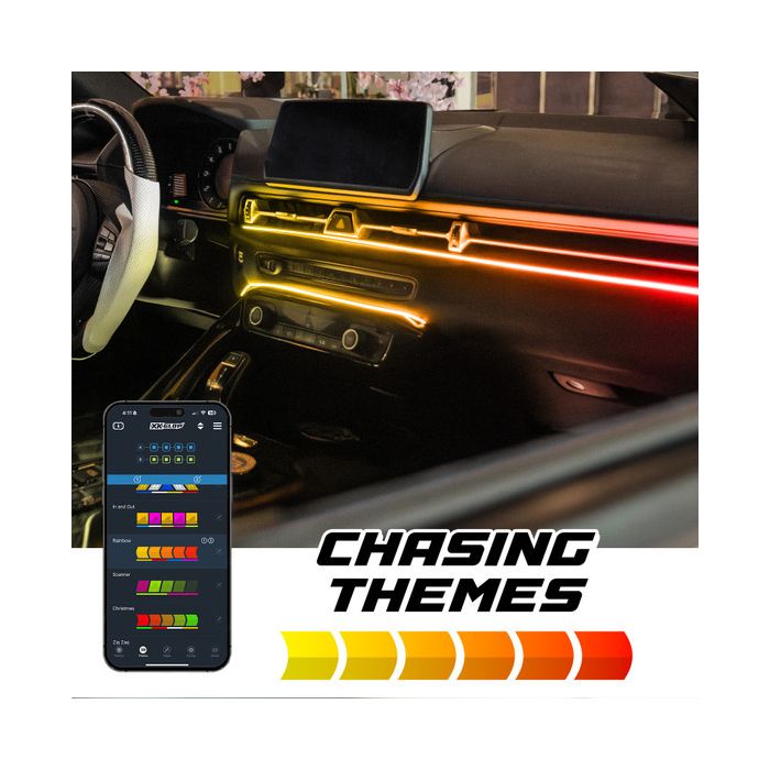 XKGLOW  XKmax RGB Fiber Optic LED Interior Ambient Strip Light Kit 