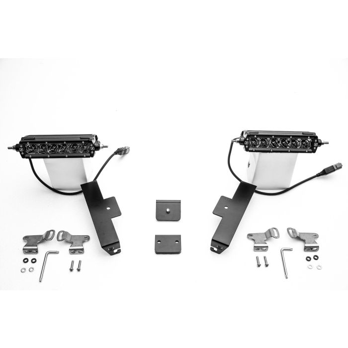 ZROADZ Z310006-KIT Panel Mount Kit with two 6" ZROADZ LED Straight Single Row Slim Light Bars for 18-25 Jeep Wrangler JL & Gladiator JT