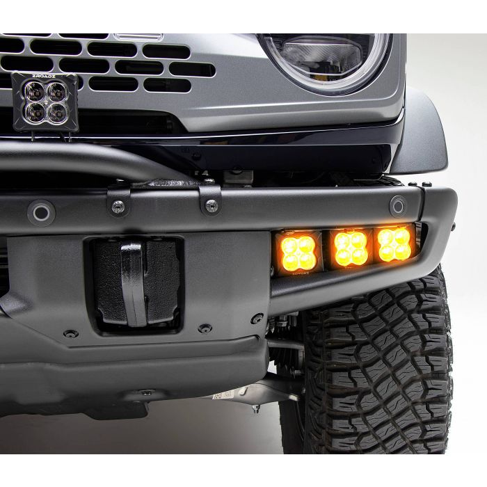 2021+ Ford Bronco Front Bumper 6pc 3" Amber Fog Light POD LED Complete Kit