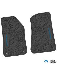 18-24 Jeep JL 2 Dr Front -Tire Tread/Scorched Earth Scene w/ Wrangler Insert - Black w/ Dark Blue Insert
