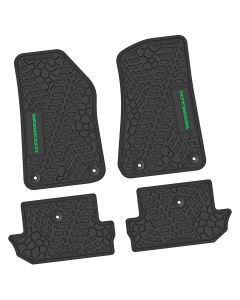 18-24 Jeep JL 2 Dr Front and RearTire Tread/Scorched Earth Scene w/ Wrangler Insert - Black w/ Green Insert