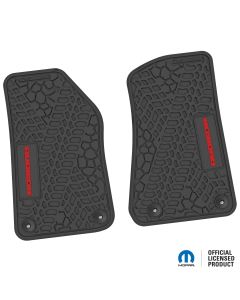 18-24 Jeep JL 2 Dr/Gladiator Front -Tire Tread/Scorched Earth Scene w/ Rubicon Insert - Black w/ Red Insert