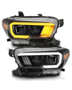 Anzo USA  Projector Plank Style Switchback Headlights Black for 16-23 Toyota Tacoma